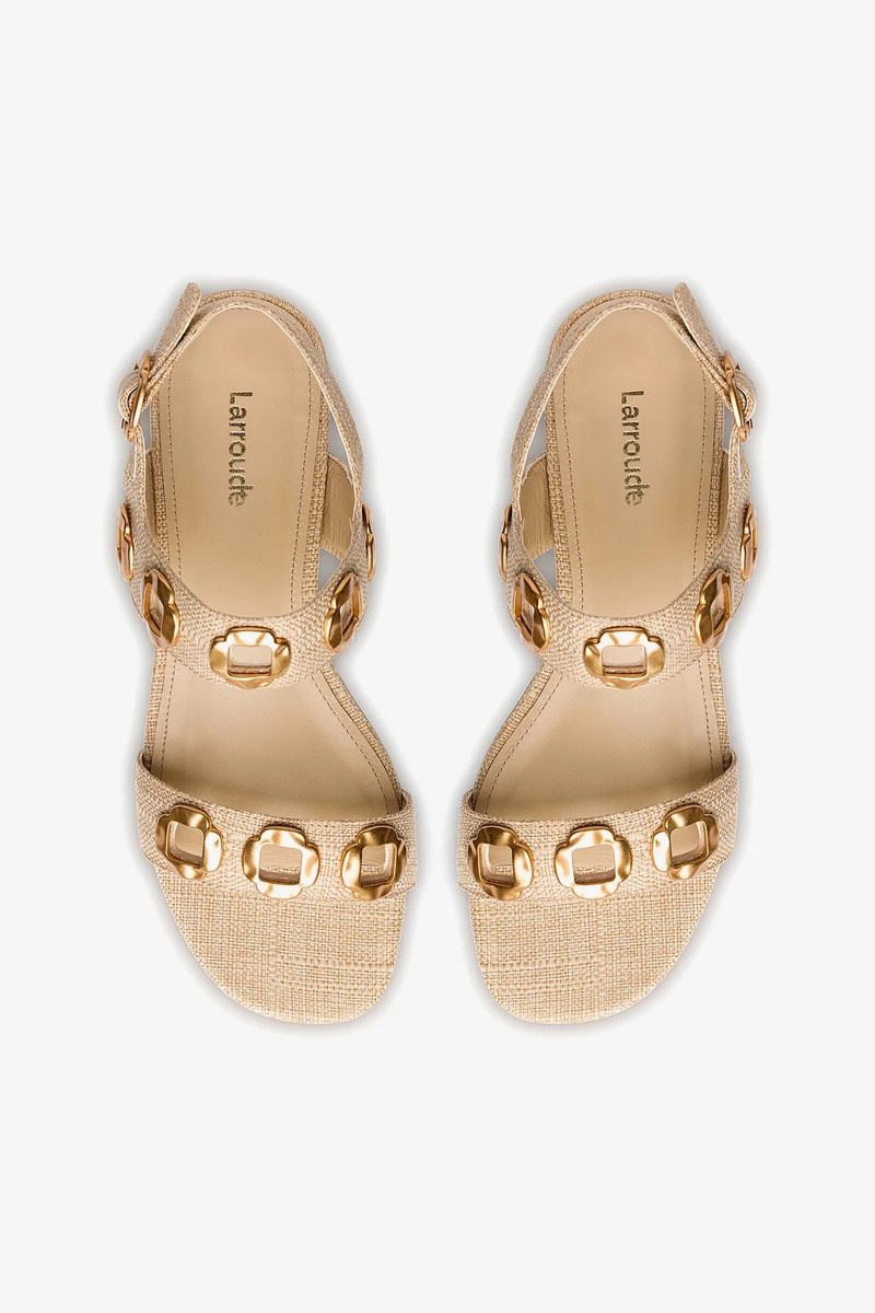Milan Flat Sandal In Beige Raffia 7