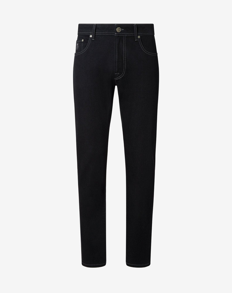 Black stretch cotton and lyocell jeans 1