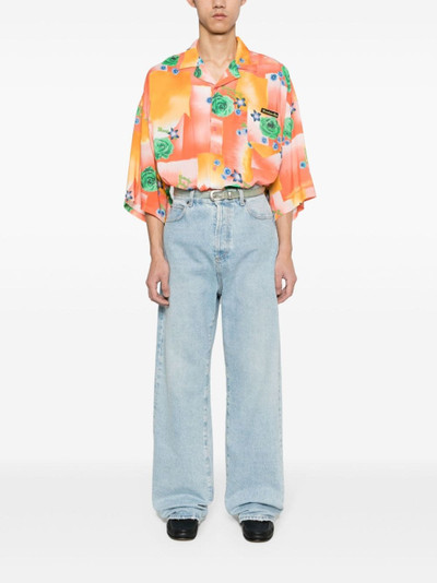 Martine Rose floral-print logo-patch shirt outlook