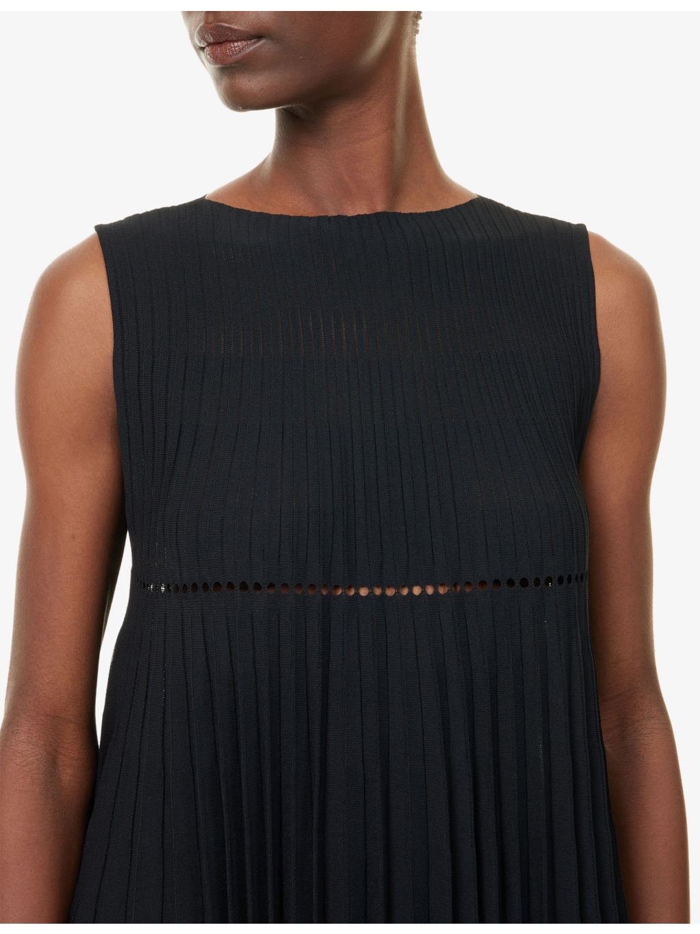 Pleats A-Line Knitted Mini Dress - 6
