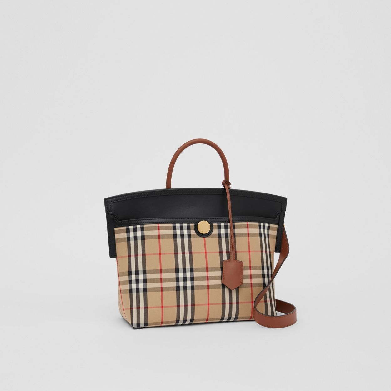 Small Vintage Check Society Top Handle Bag - 7