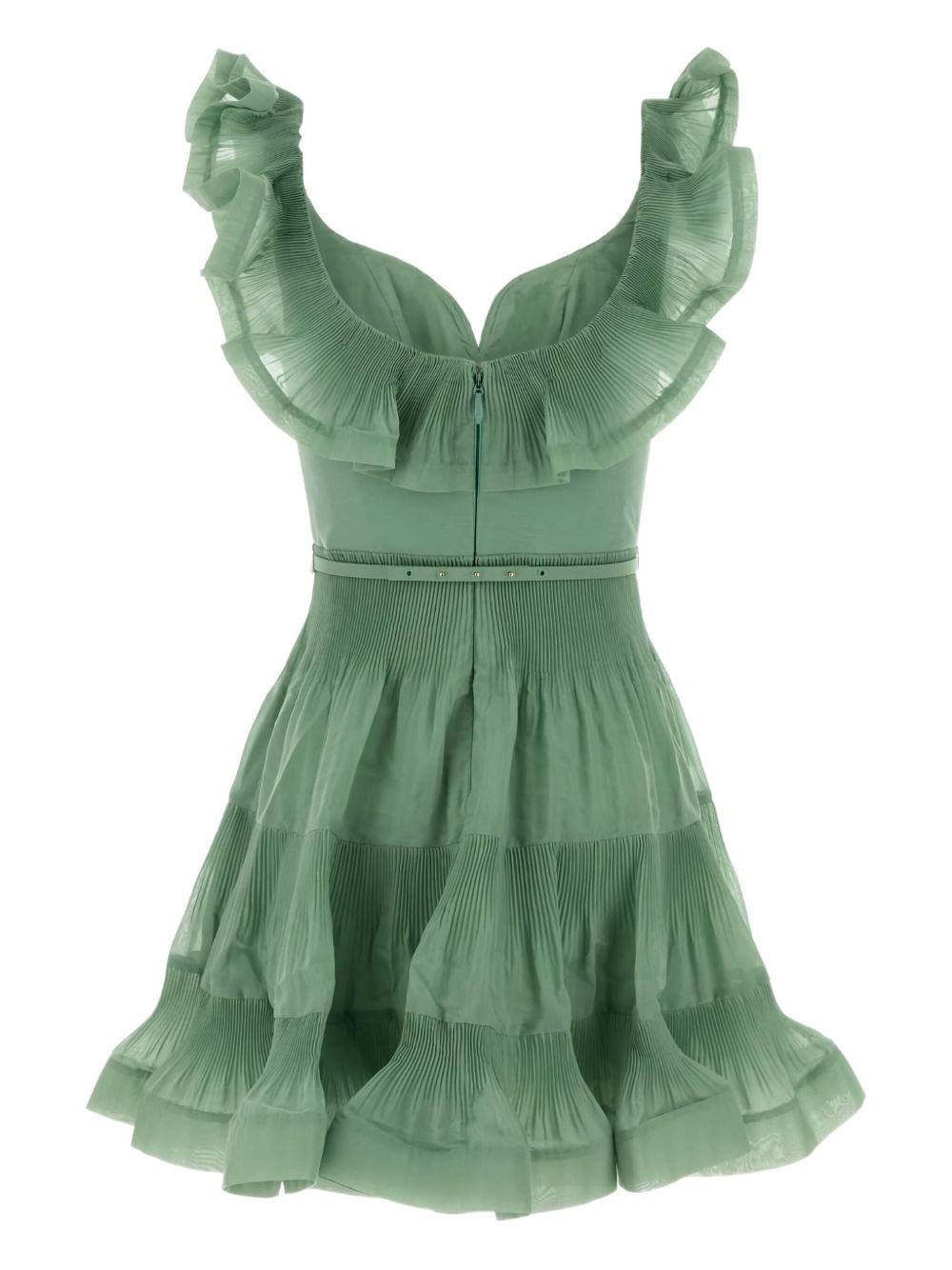 pleated ruffled mini dress - 2
