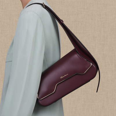 Santoni Burgundy leather ThePluto bag outlook