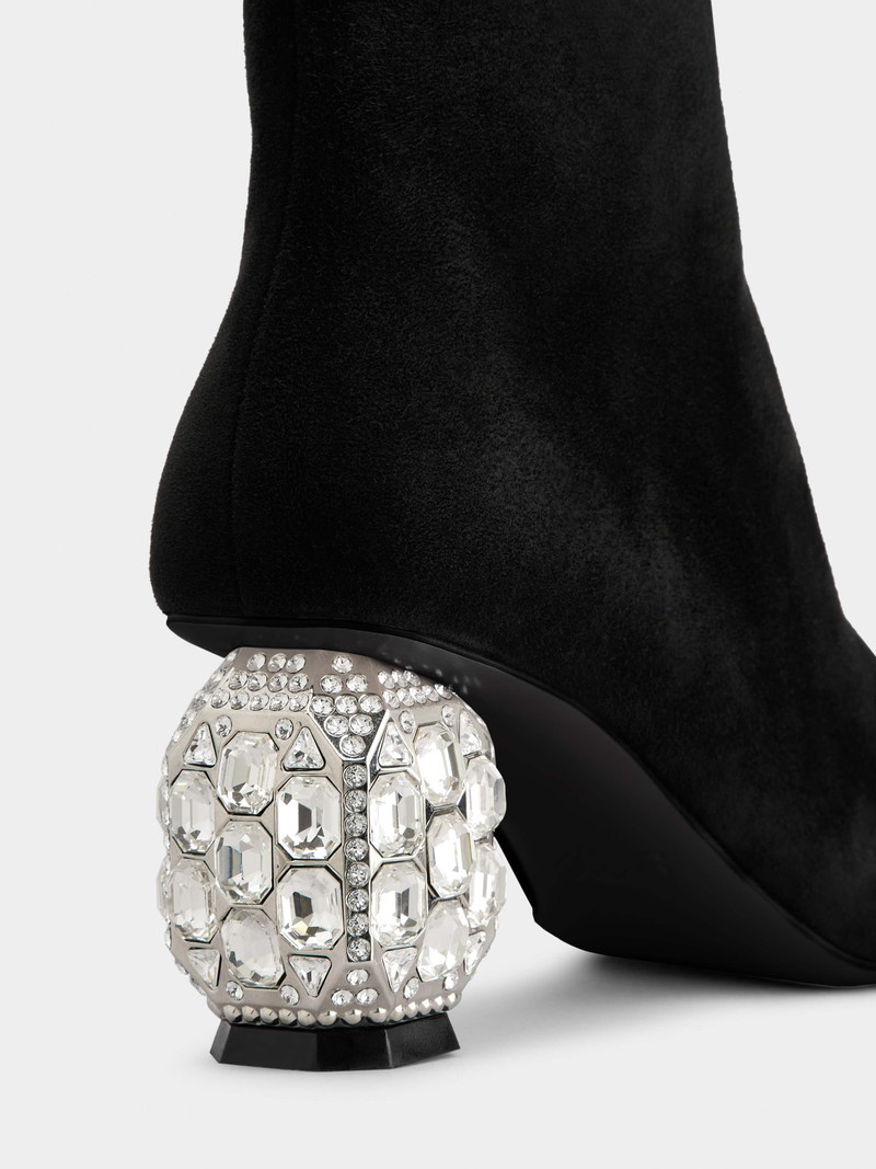 Jewel Heel Ankle Boots in Suede 3