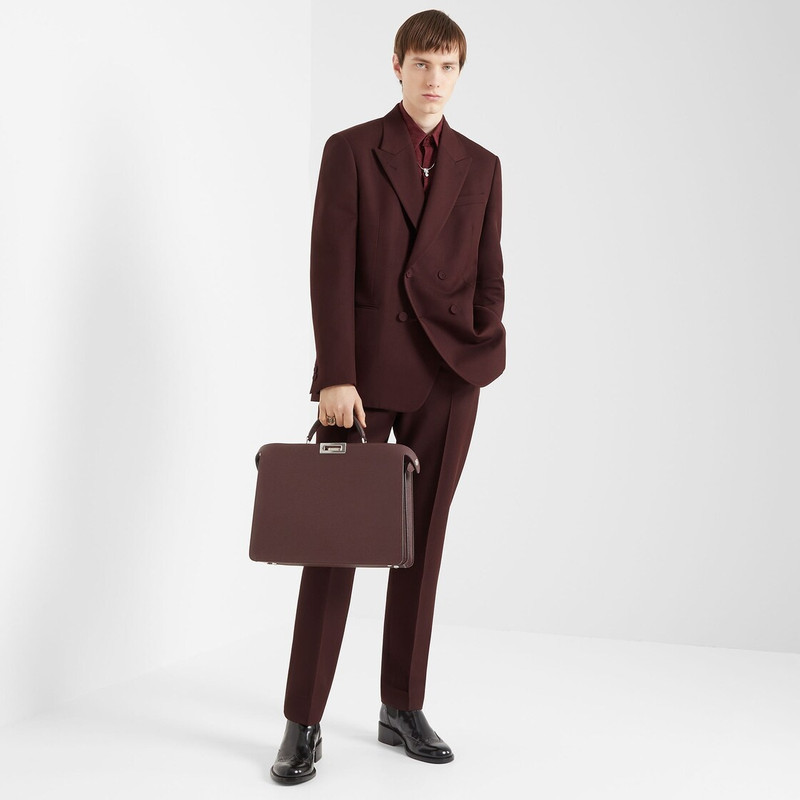 FENDI Burgundy wool pants outlook