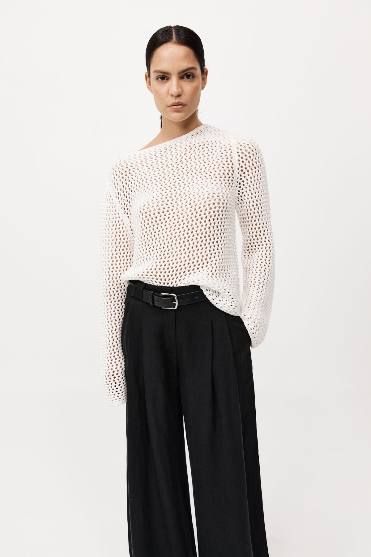 Cotton Crochet Jumper - Off White - 3