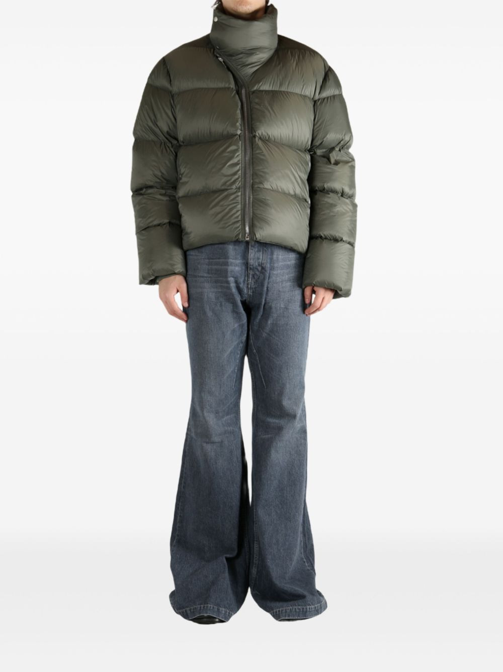 asymmetric zip puffer jacket - 2