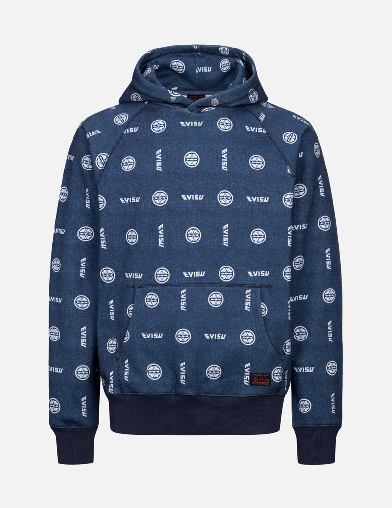 ALLOVER LOGO AND KAMON PRINT RELAX FIT HOODIE 1