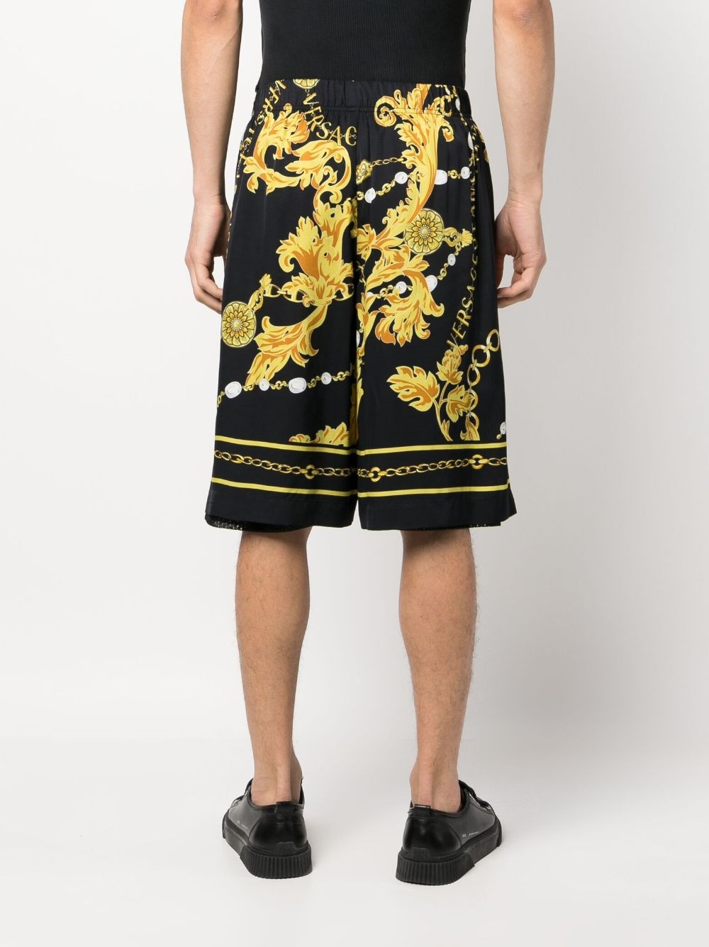 Barocco-print track shorts - 4