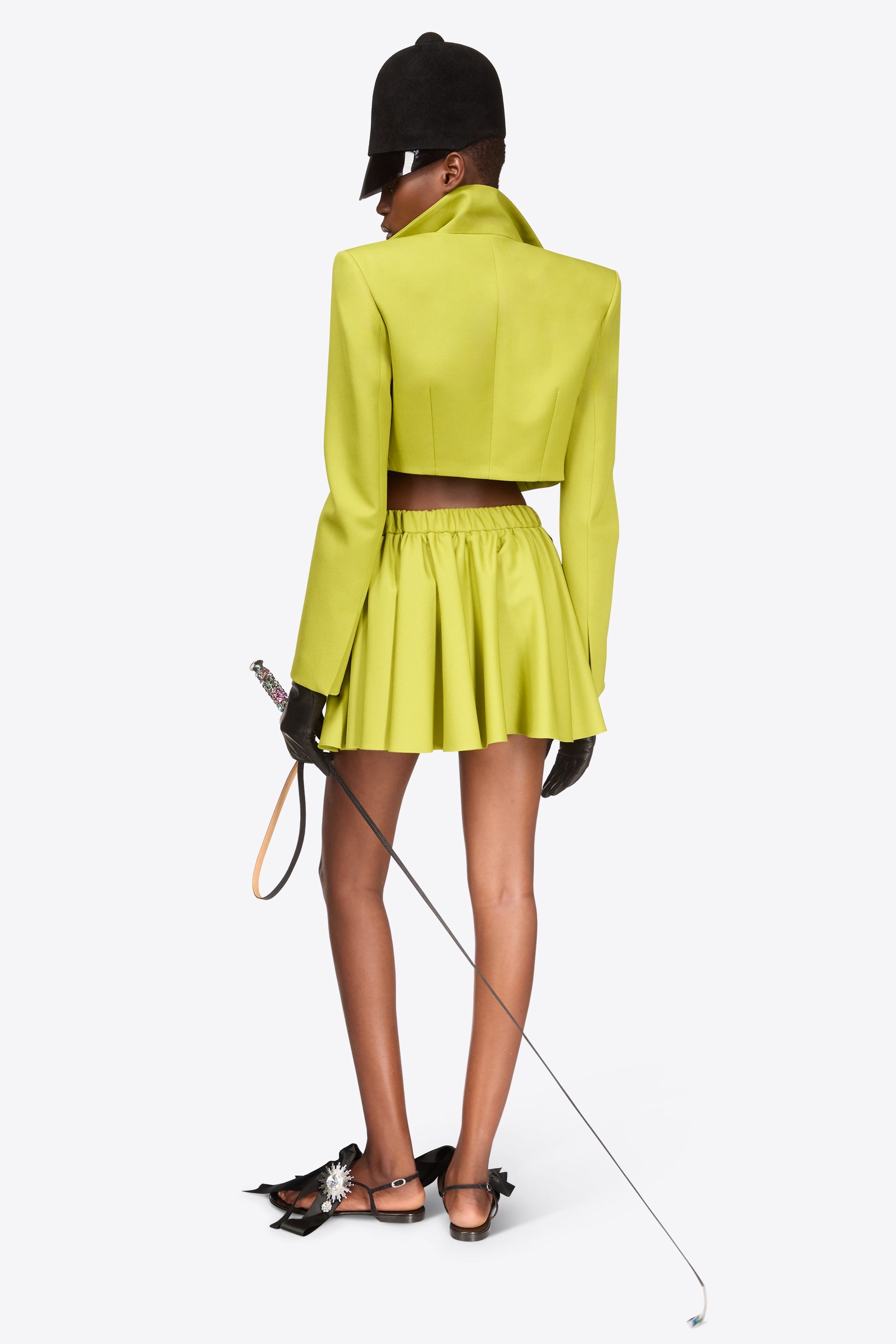 CRYSTAL EMBELLISHED BOW CROPPED JACKET - 5