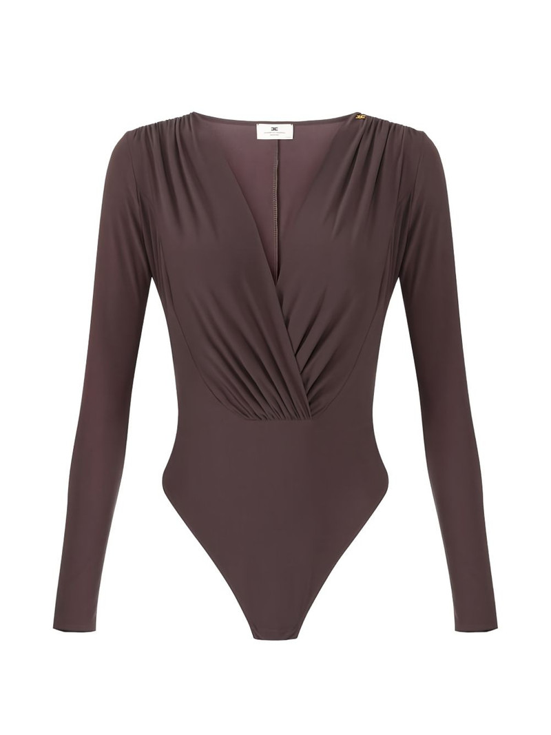 draping metal-logo bodysuit 1