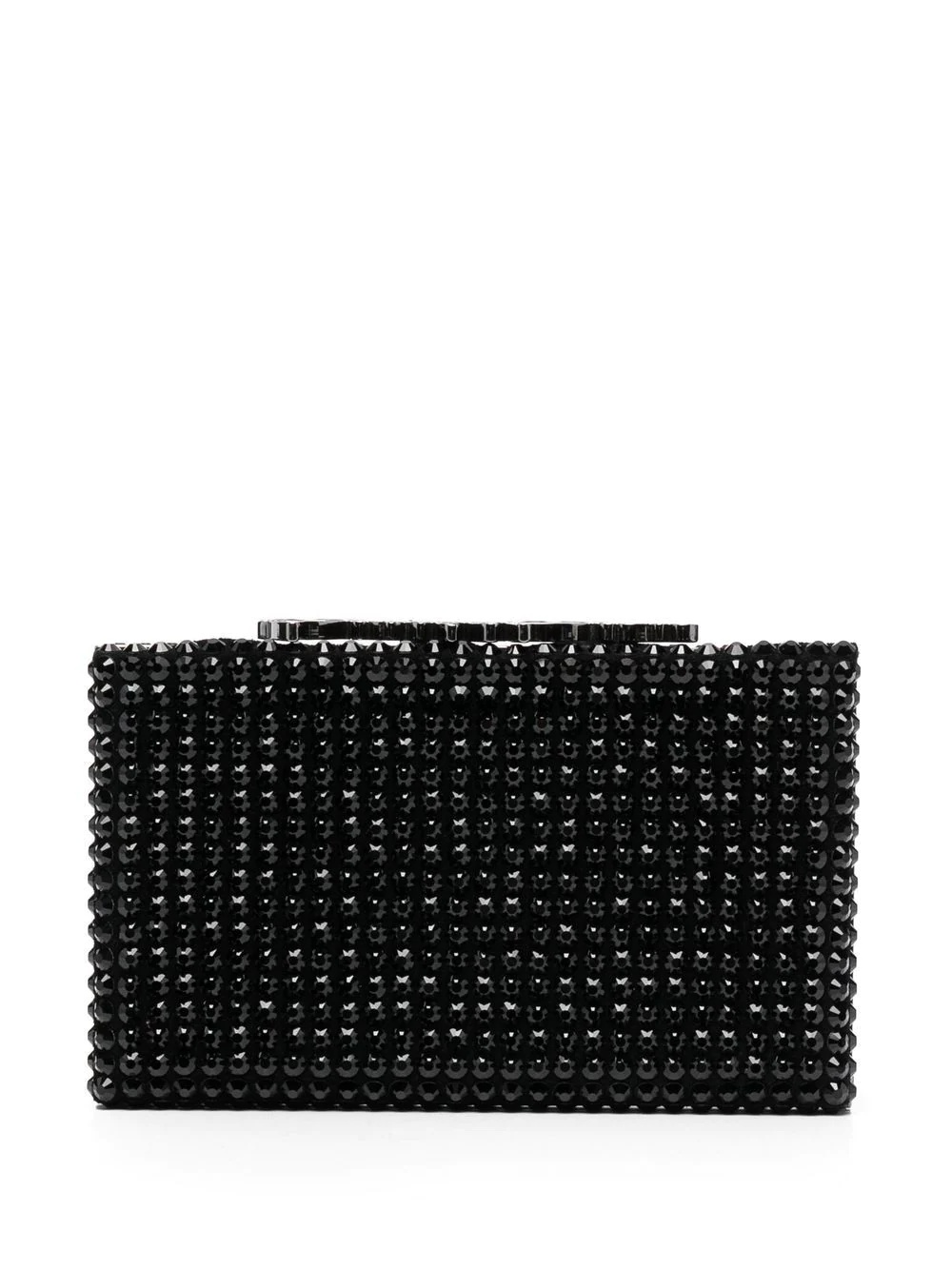 crystal-studded snap clutch bag - 1