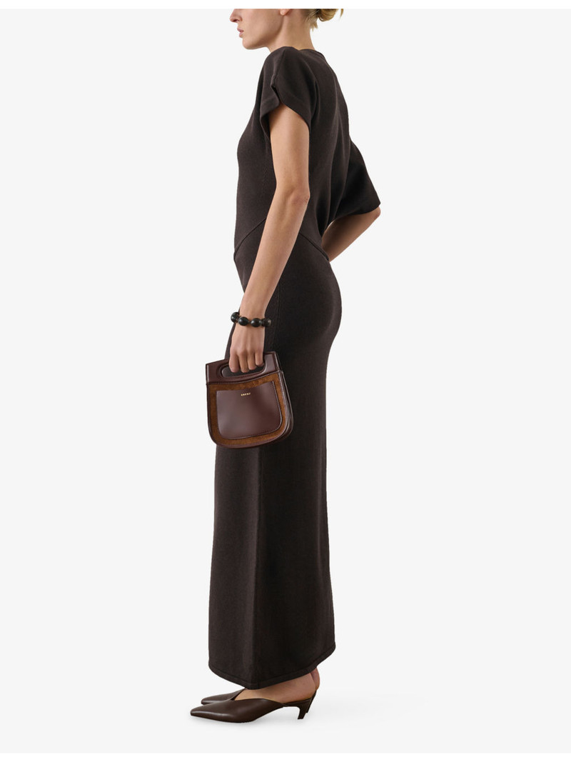 Divine Asymmetric-Sleeve Cotton-Blend Maxi Dress 3