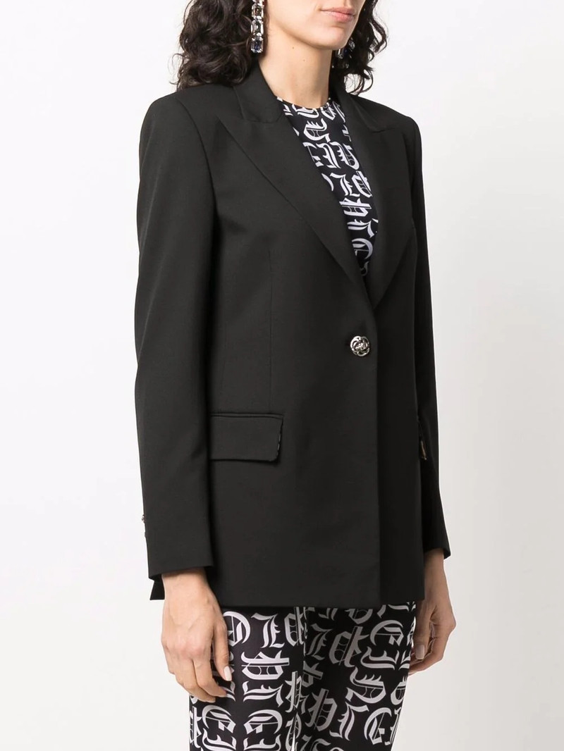 단 하나 breasted leopard 인쇄 안대기 blazer 4