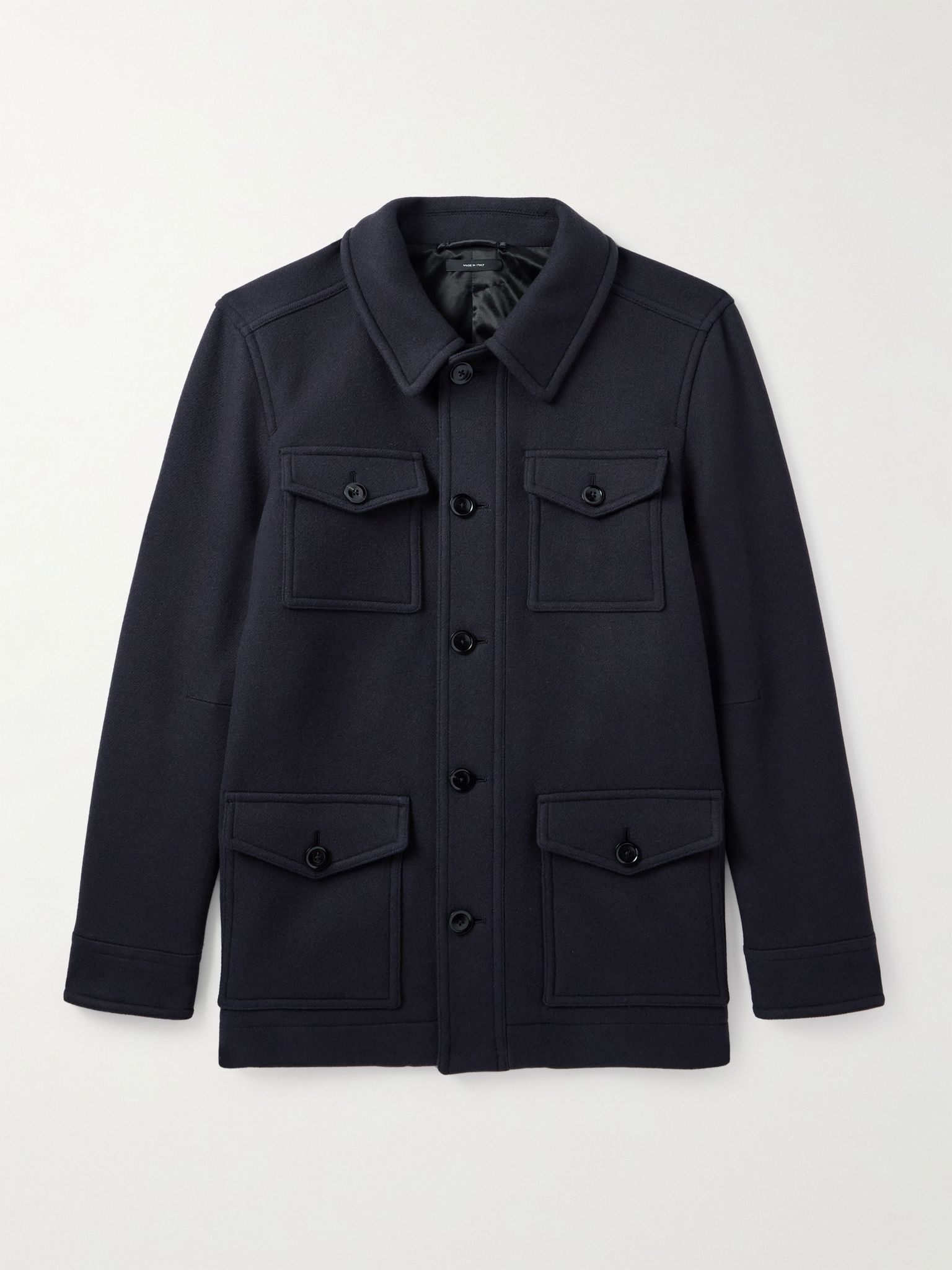 Virgin Wool Overshirt Navy - 1