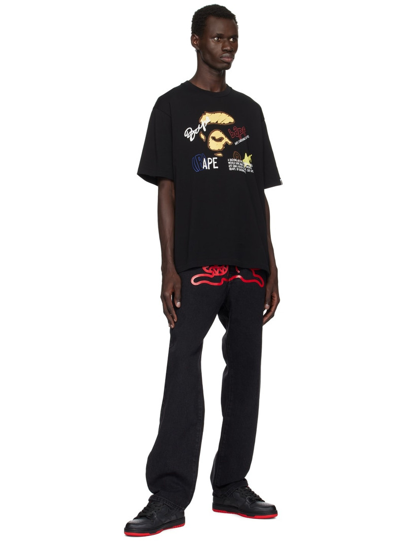 A BATHING APE® Black Hand Draw Graphic Relaxed Fit T-shirt outlook
