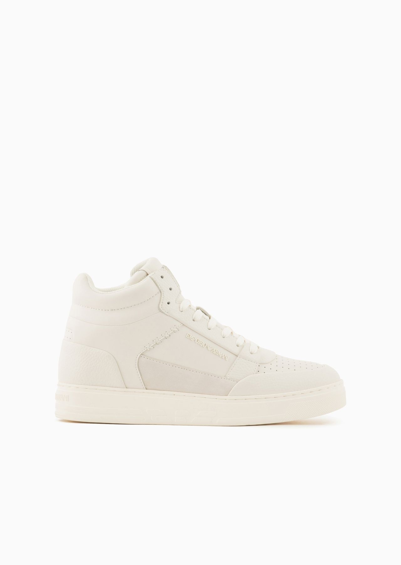 ASV regenerated leather high-top sneakers with suede detail - 1