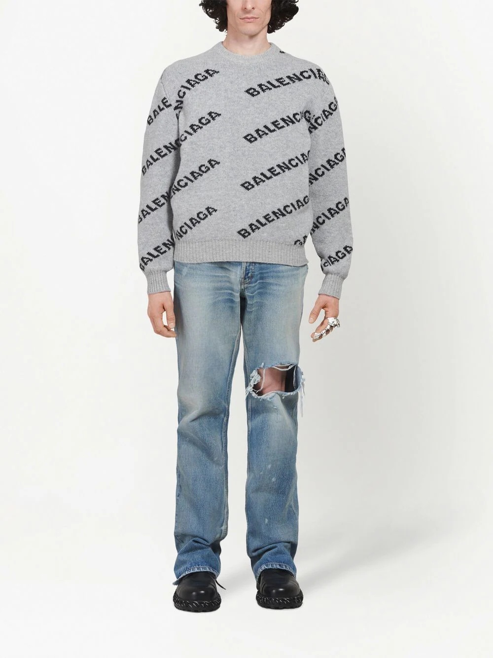 all-over logo-jacquard jumper - 2