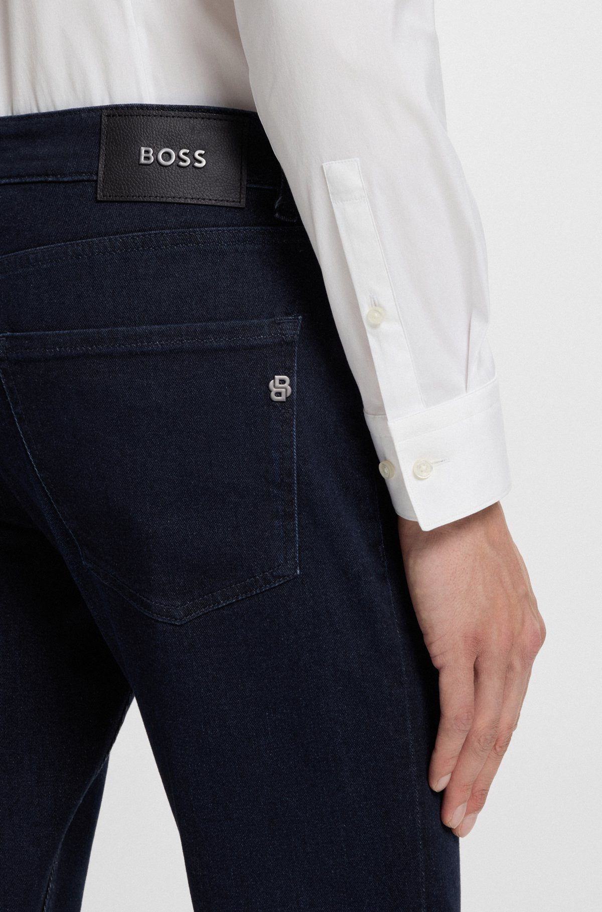 DELAWARE SLIM-FIT JEANS IN DARK-BLUE SUPER-SOFT DENIM - 5