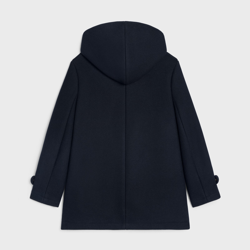 CELINE hooded Triomphe coat in wool felt outlook