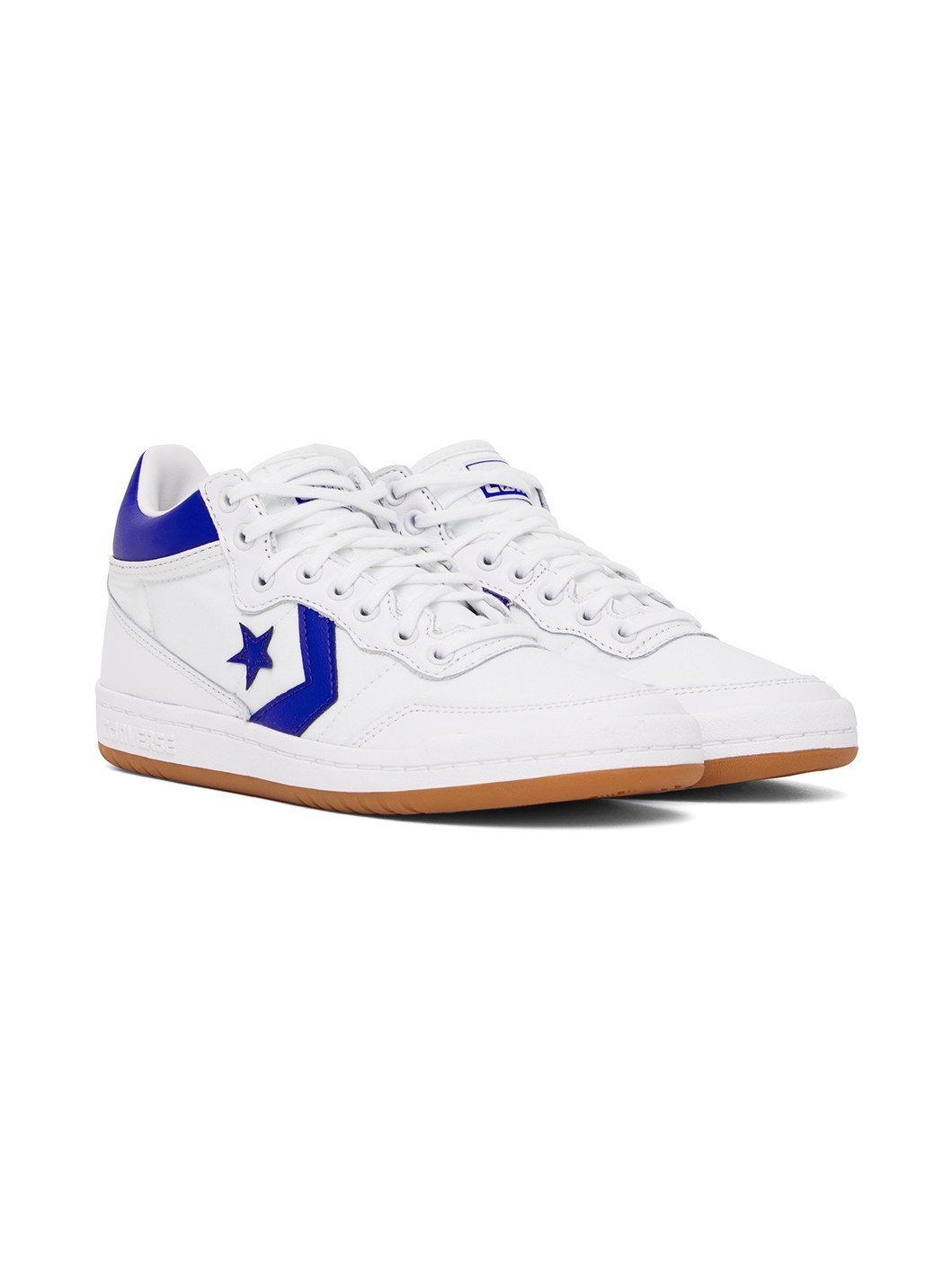 White & Blue CONS Fastbreak Pro Mid Top Sneakers - 4