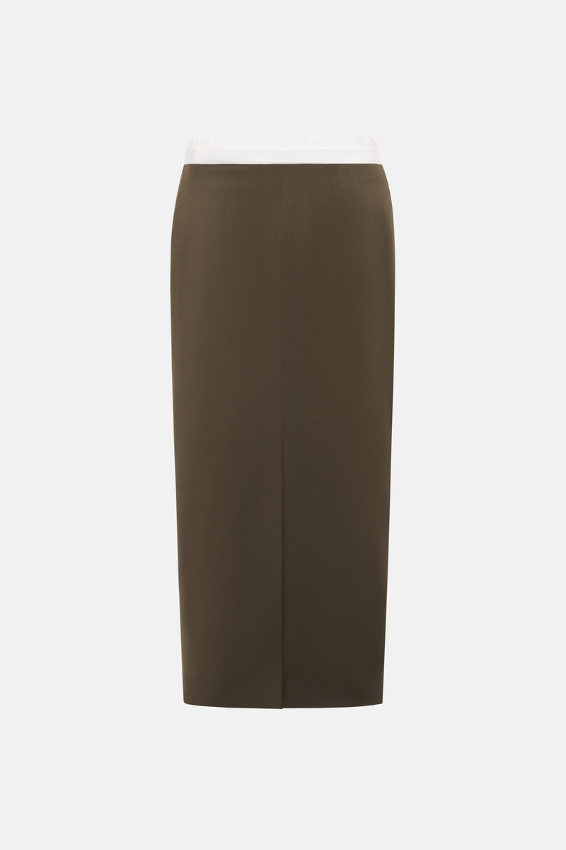 LIGHT WOOL SKIRT WITH ST GALLEN TRIM 2