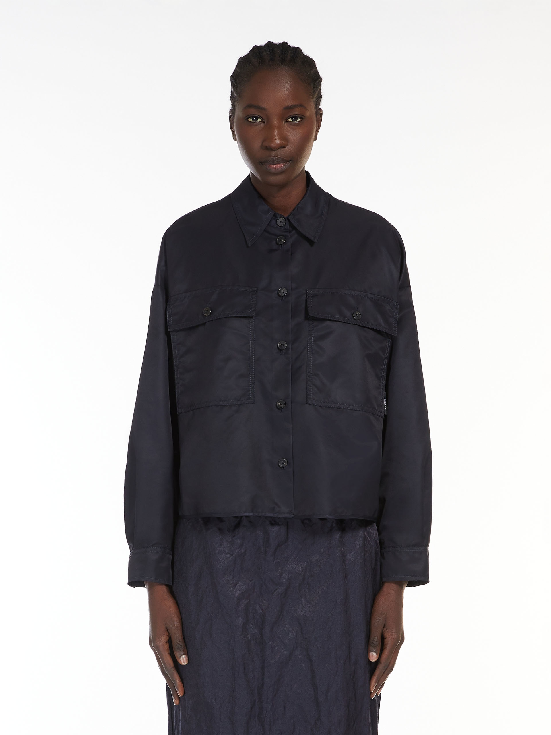 CREMONA Water-repellent twill cropped shirt - 3