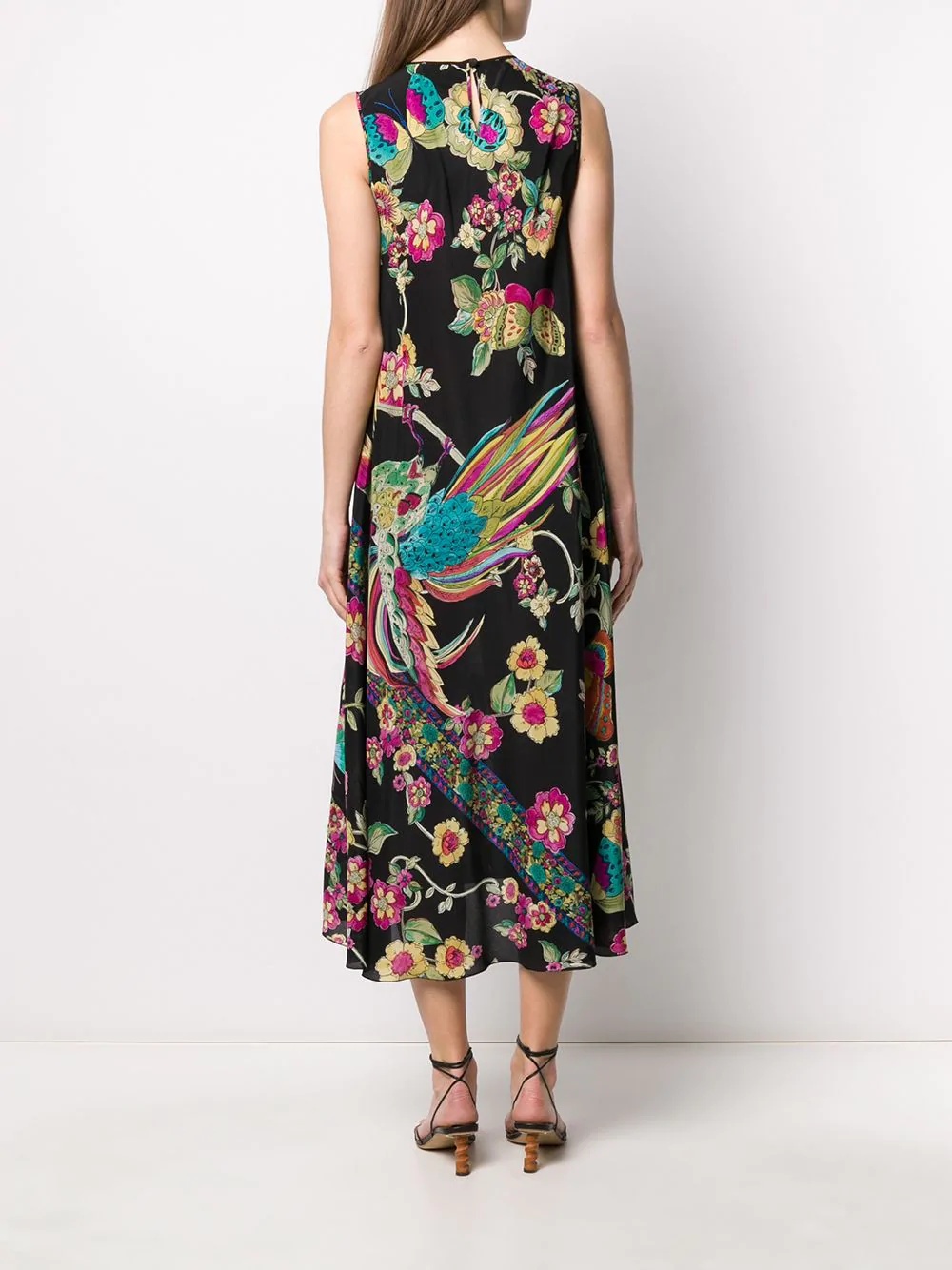 Birds of Paradise silk dress - 4