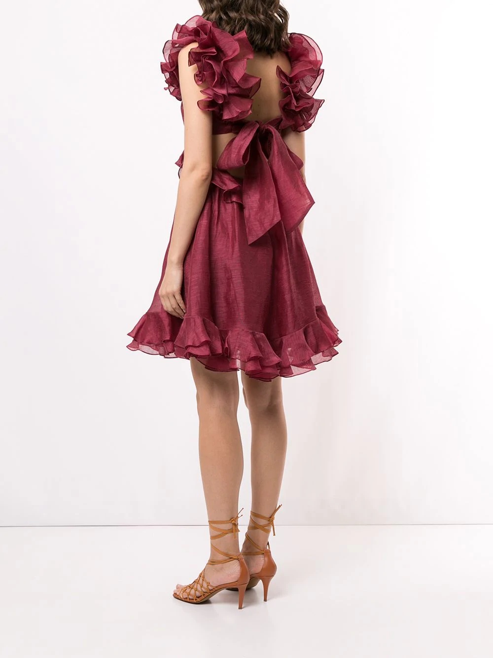 ruffled cut-out dress - 4