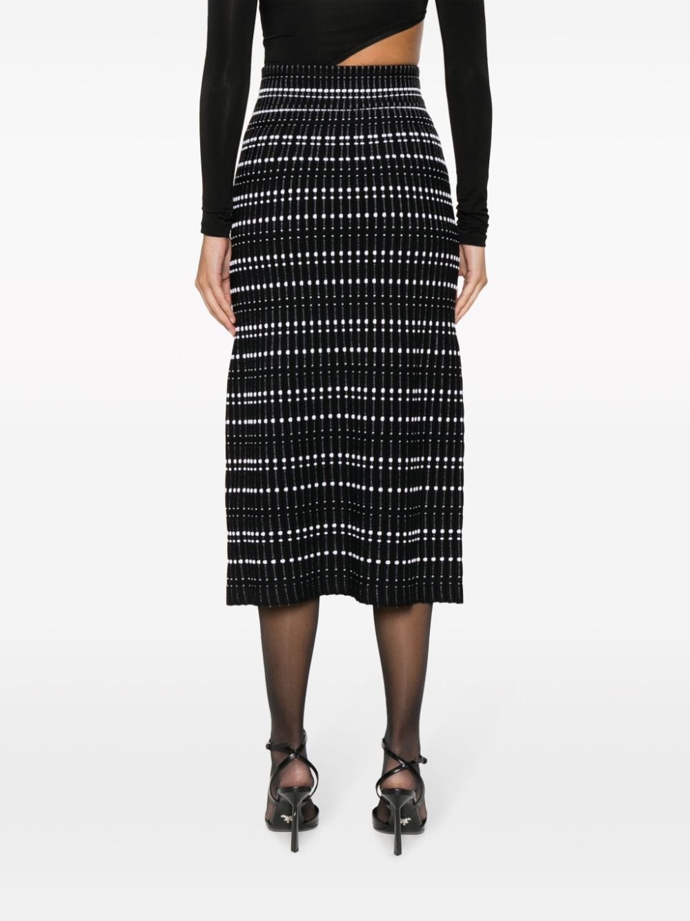 ribbed-knit midi skirt - 6