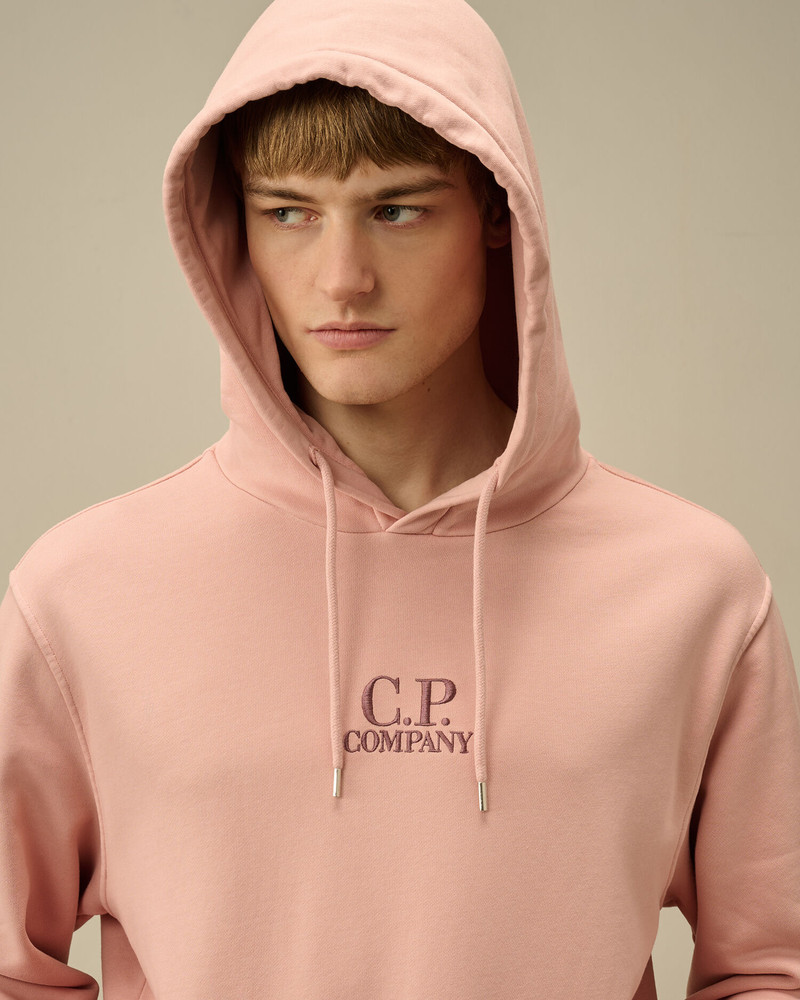 Cotton Diagonal Fleece Resist Dyed Hooded Logo Sweatshirt 5