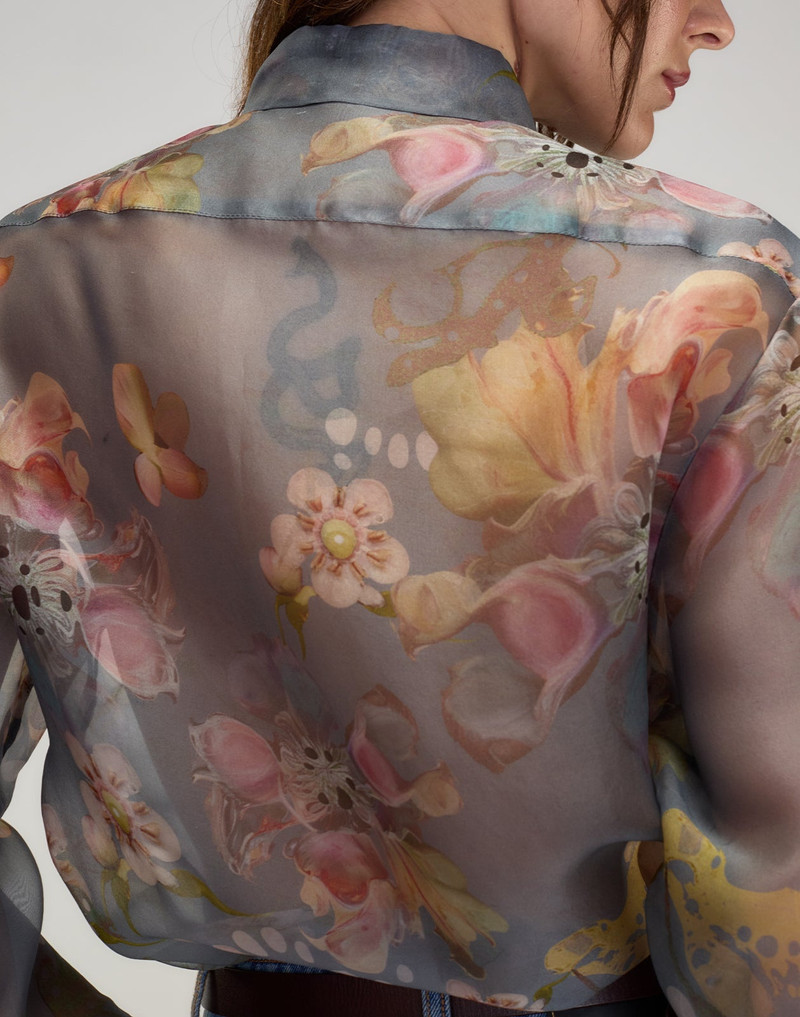 Claude Silk Organza Tuxedo Shirt 6