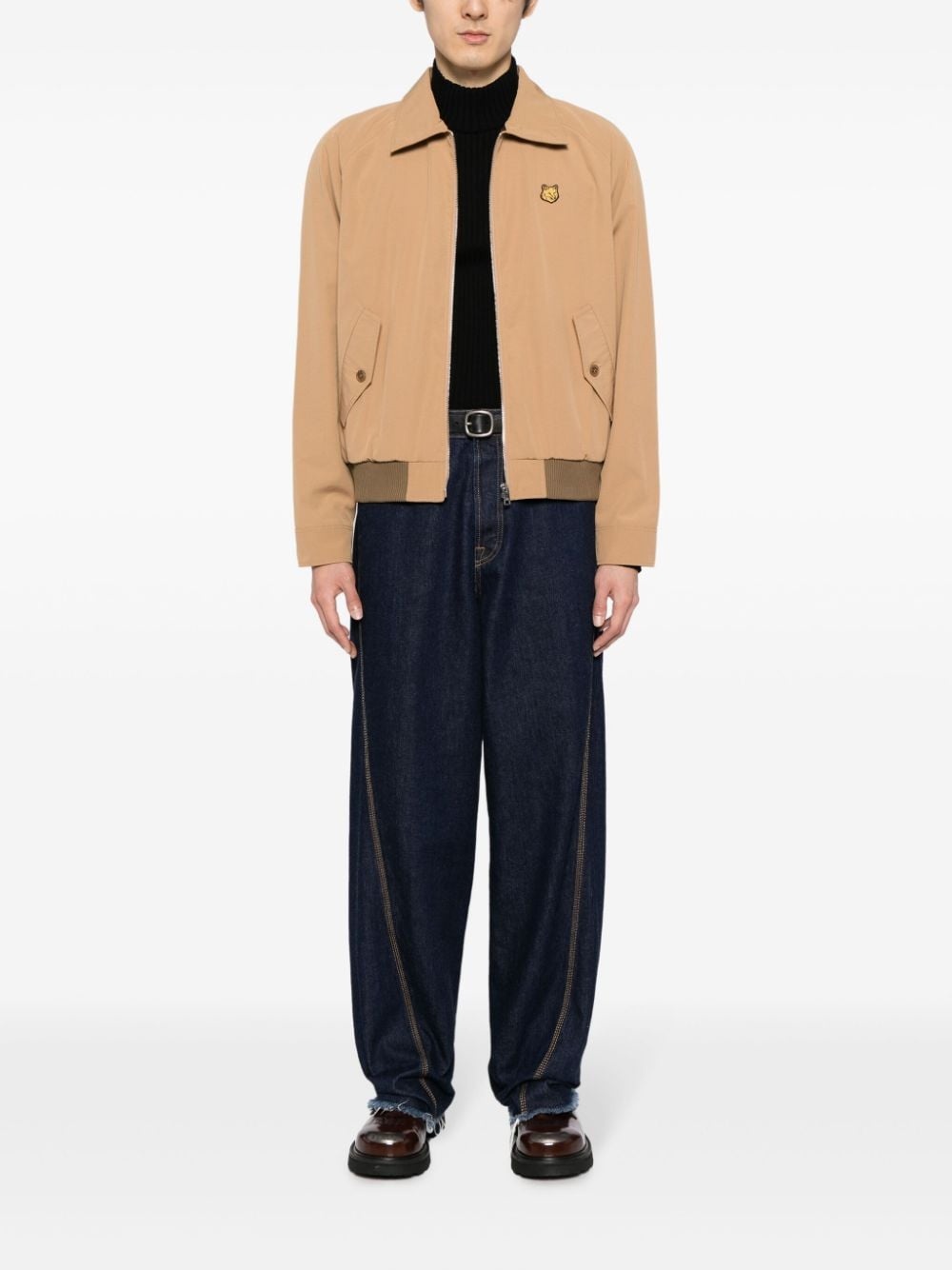 Bold Fox Head-appliqué gabardine jacket - 2