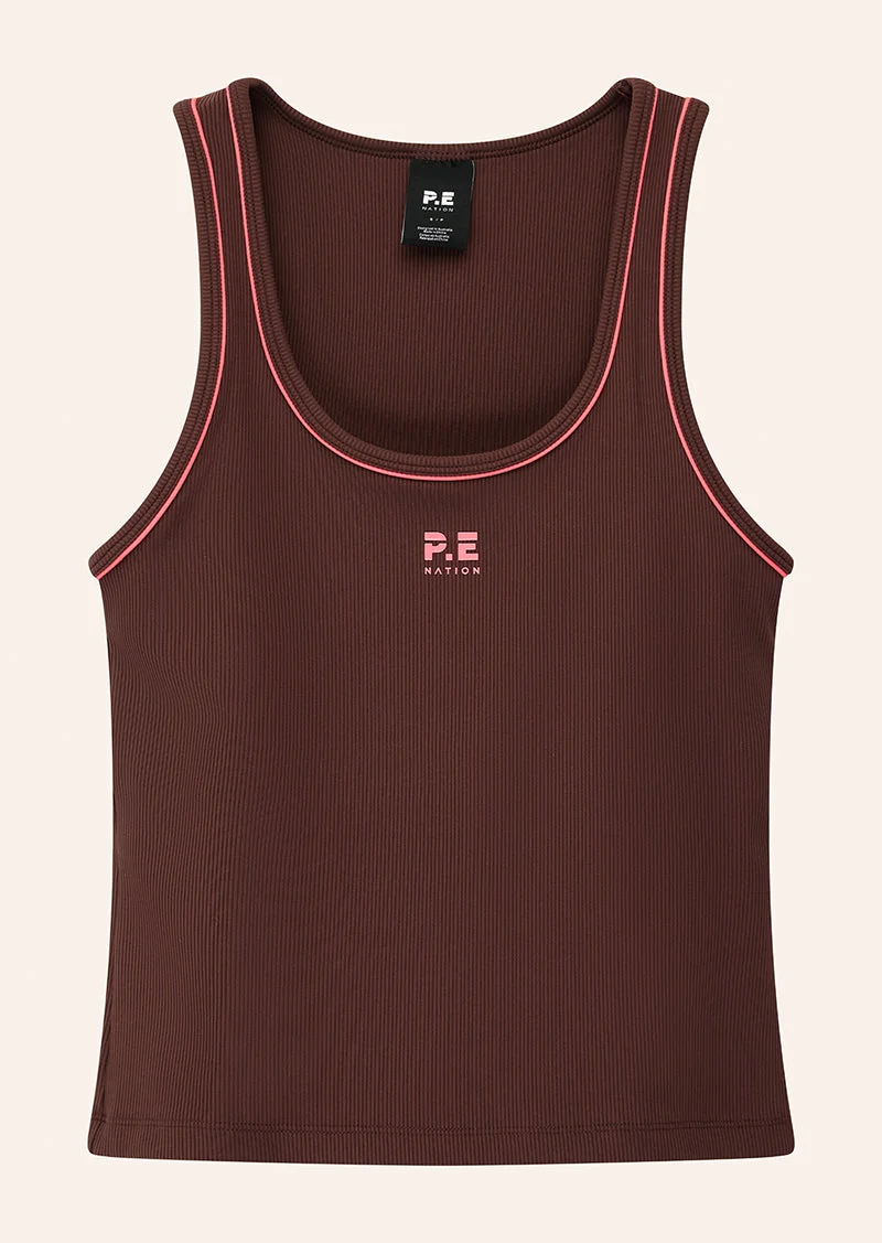 NEXUS RIB TANK IN MAHOGANY & DIVA PINK - 1