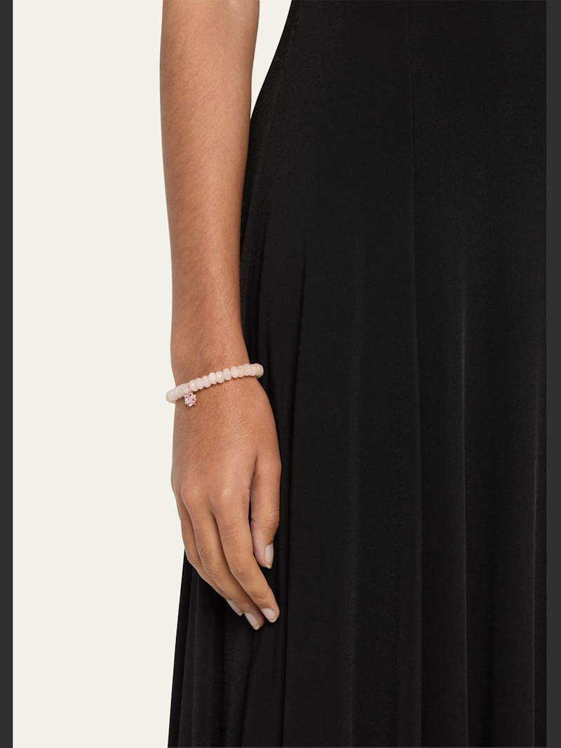 SYDNEY EVAN 14k Morganite Beaded Bracelet with Disc Charm outlook