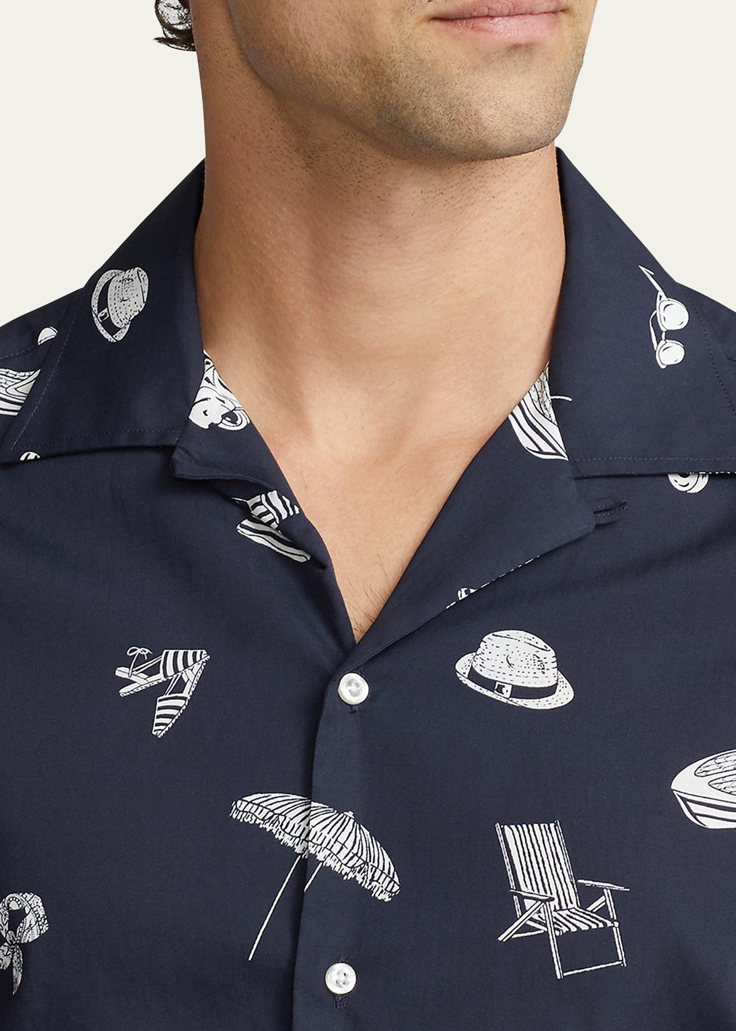 Men's Coastal-Print Camp Shirt - 5
