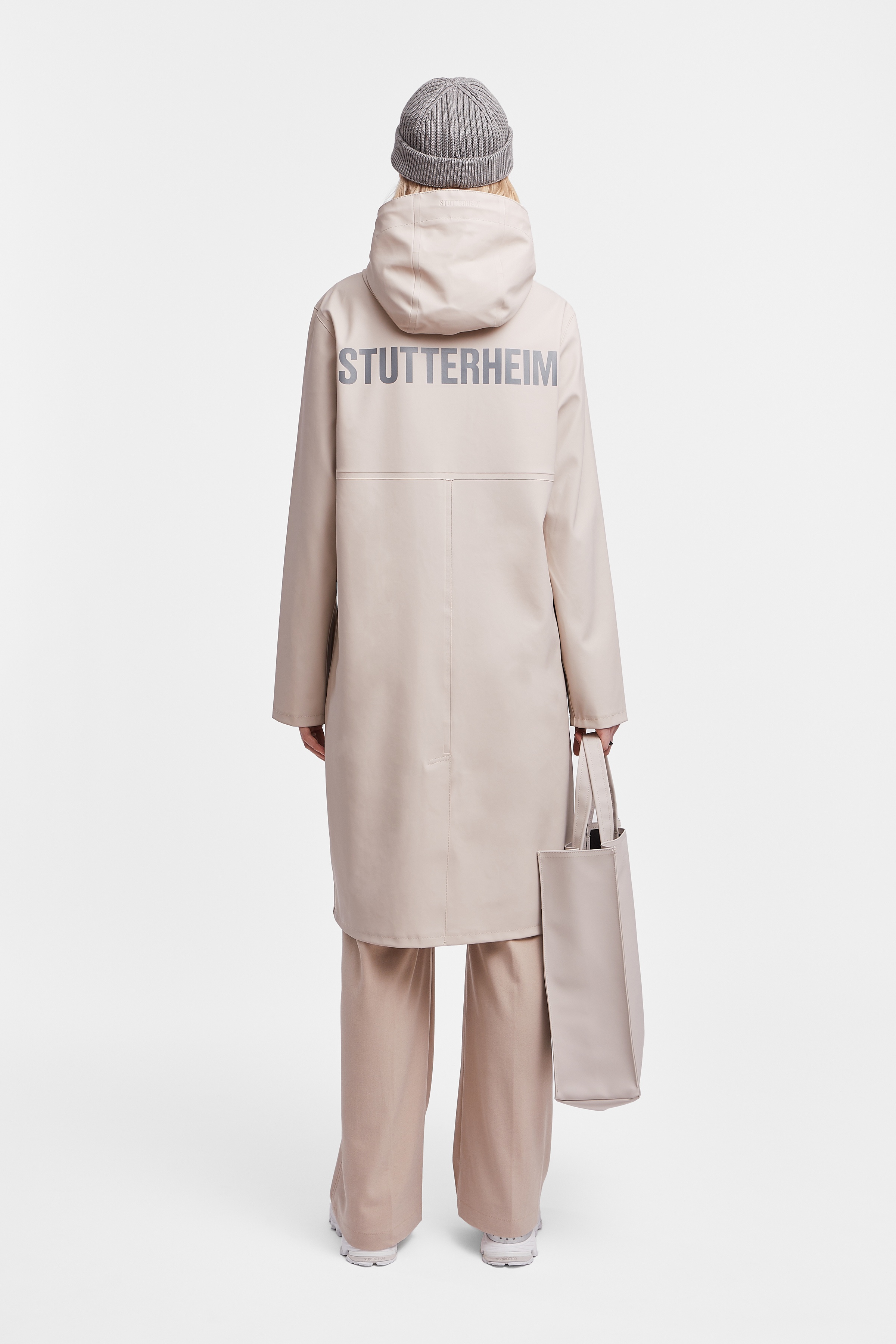 Stockholm Long Print Raincoat Light Sand - 4
