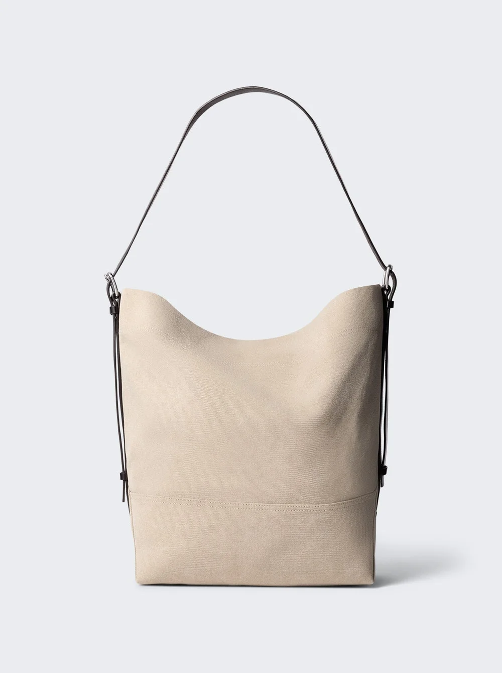 Cotton Canvas Belted Tote Bag Dark Linen - 1