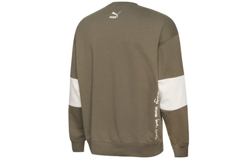 PUMA Puma x Randomevent Crew Sweater 'Olive Green White' 59666449 outlook