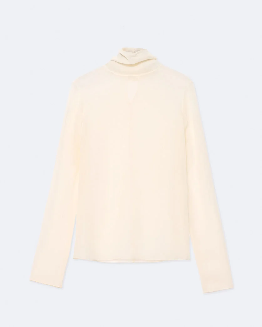 KUMI HIGH-NECK SILK TOP - 1