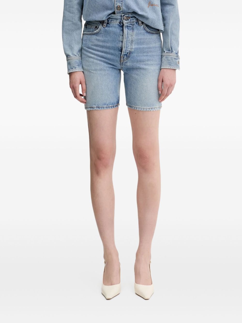 light-wash shorts - 2