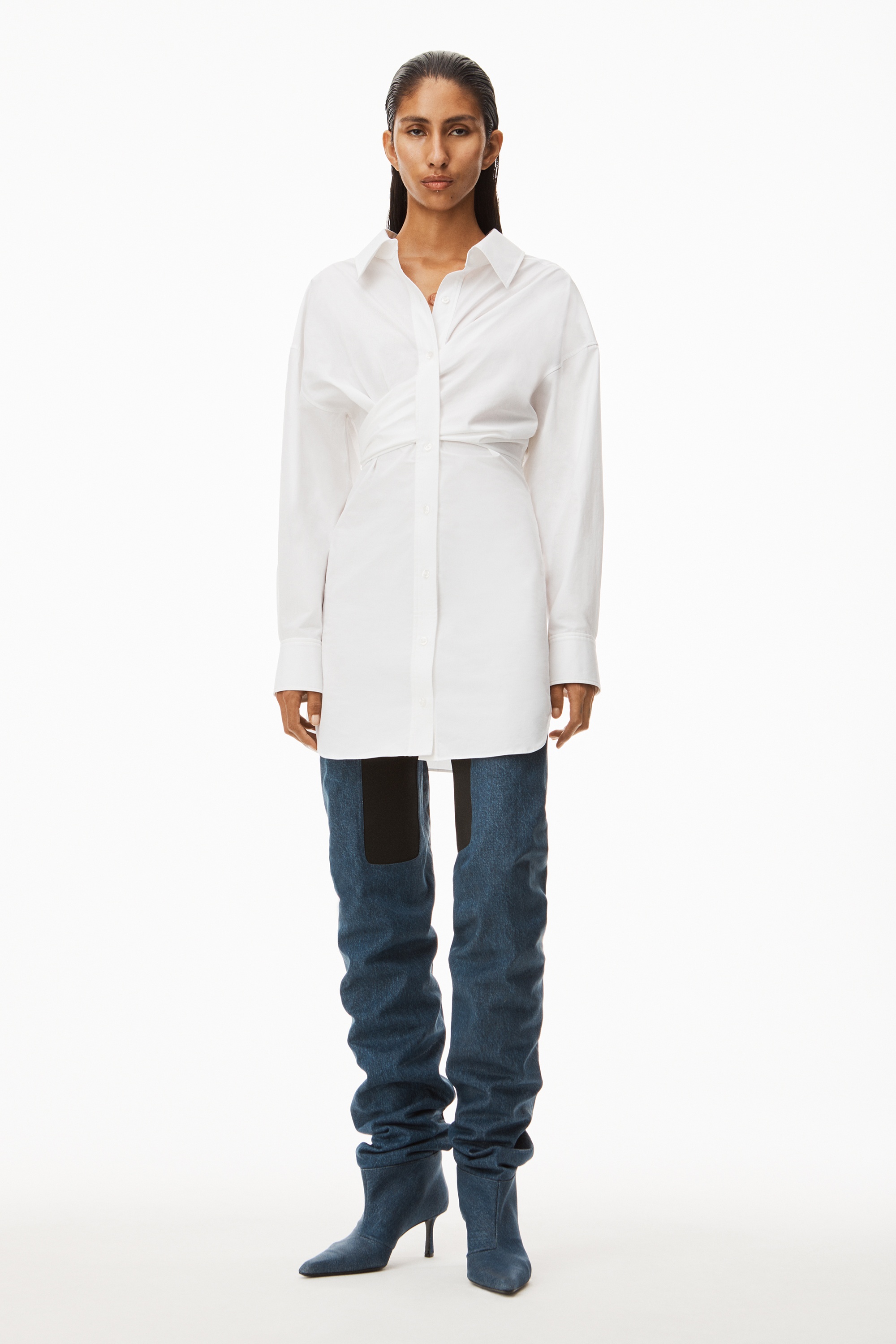 BUTTON UP DRESS IN COMPACT COTTON - 2