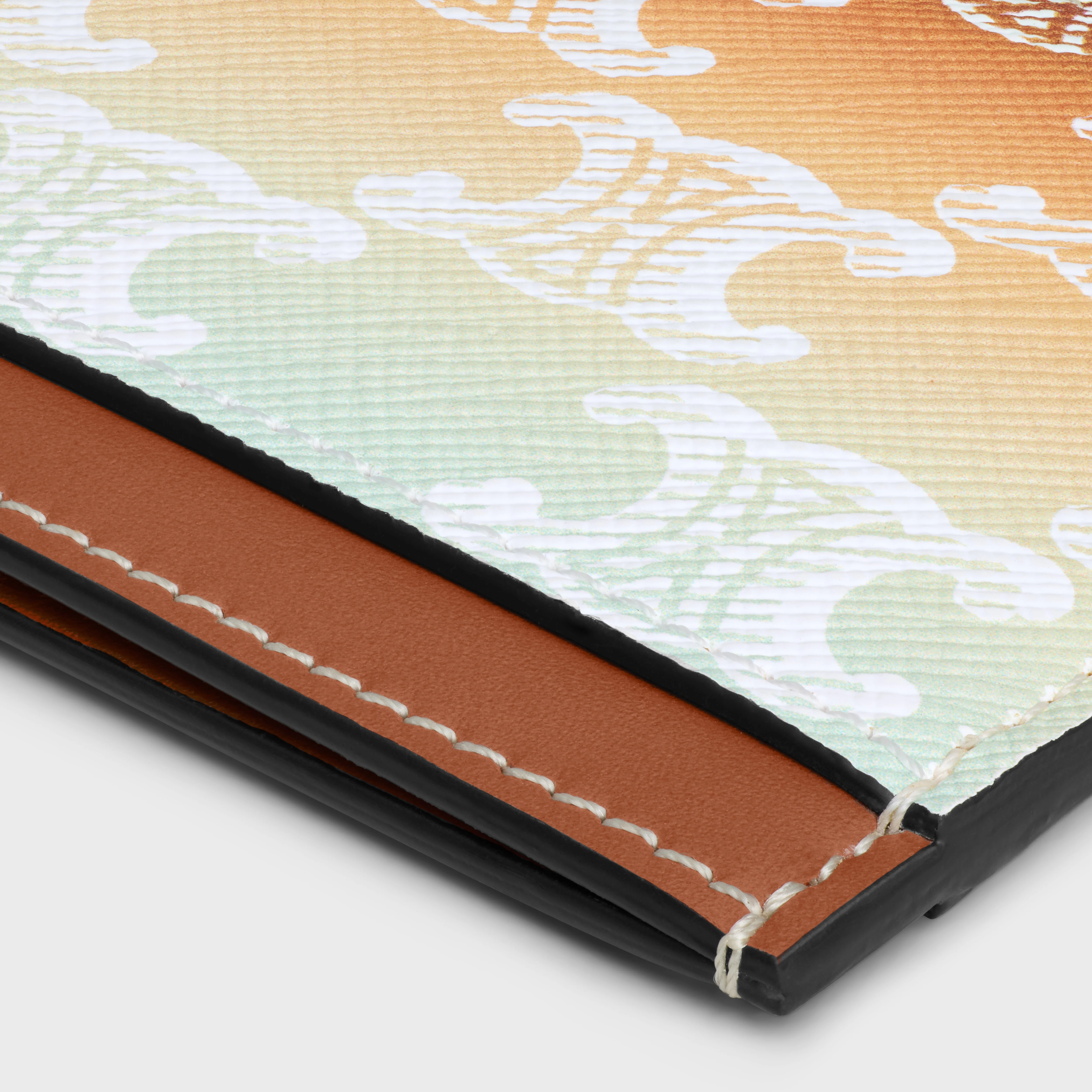 ☆☆CELINE☆☆ Celine Card Wallet Triomphe Sunset 10B702GE2 CELINE Card holder in TRIOMPHE CANVAS SUNSET AND CALFSKIN