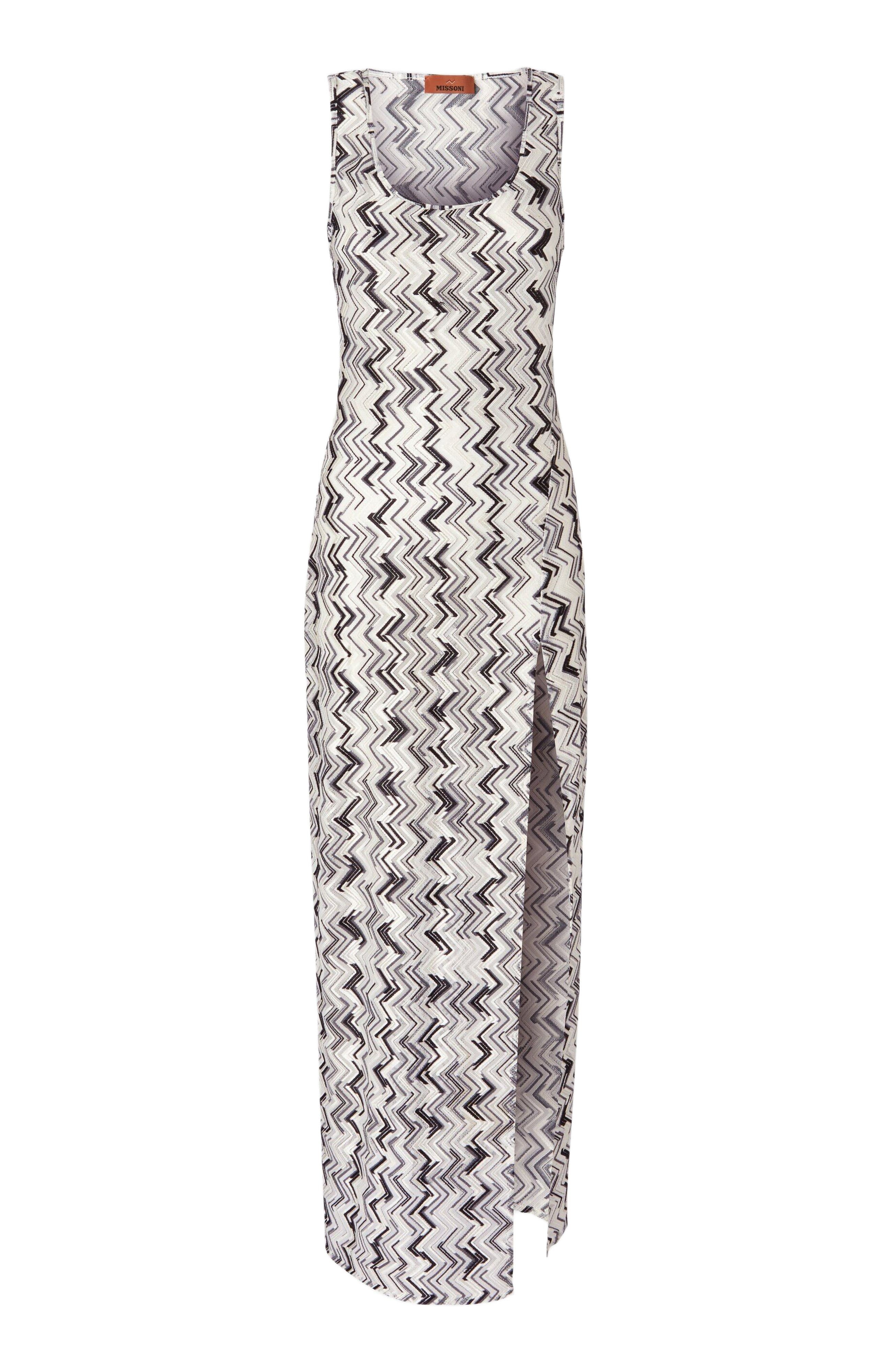 Missoni Long Cover-up Dress In Slub Zigzag Viscose Blend in Black at Nordstrom - 2