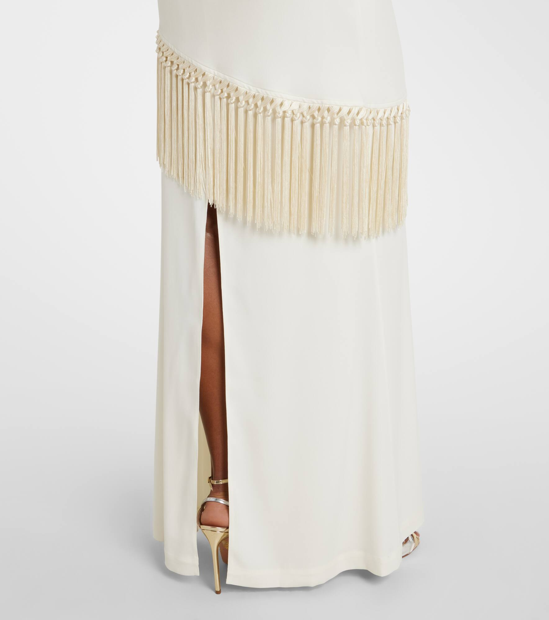 Meteora fringed halterneck crêpe cady gown - 6
