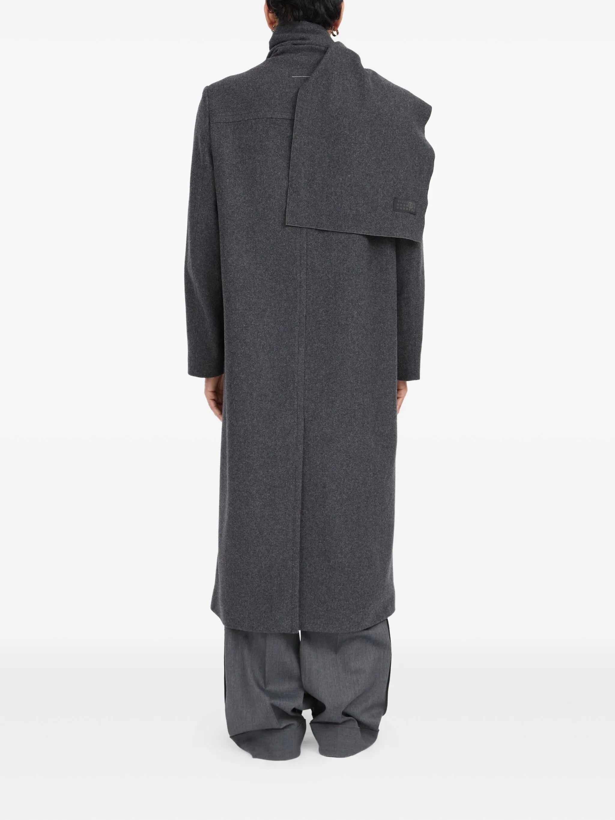 Mm6 Maison Margiela Scarf-detail Longline Coat - 4