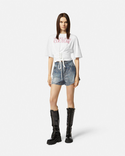 VERSACE JEANS COUTURE Logo Lace-Up T-Shirt outlook
