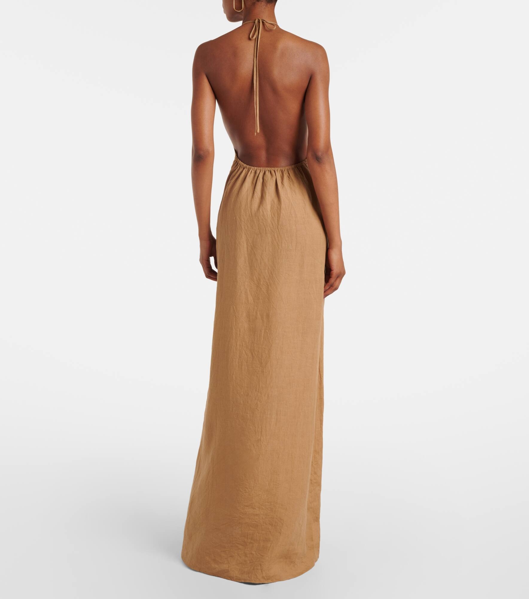 Lelia halterneck linen maxi dress - 3