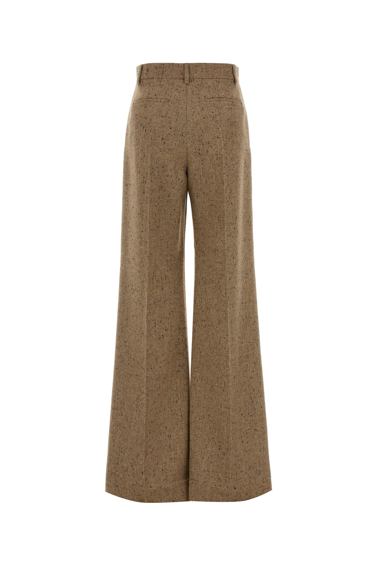 Melange sand wool palazzo pant - 2