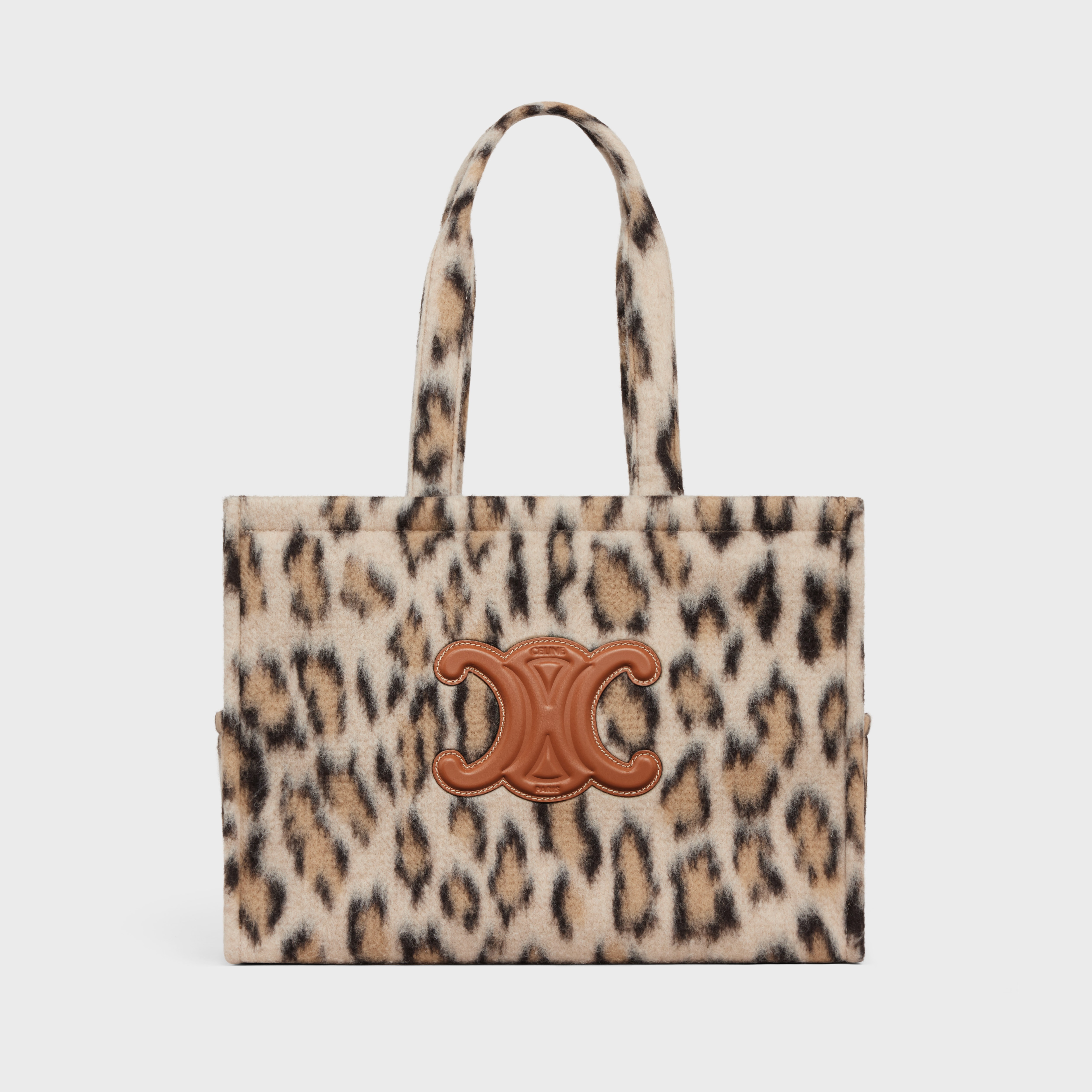 Large Cabas Thais in LEOPARD TEXTILE AND CALFSKIN - 5